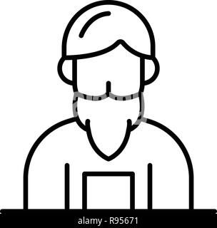 Anvil man icon, outline style Stock Vector