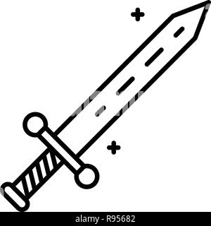 Anvil sword icon, outline style Stock Vector