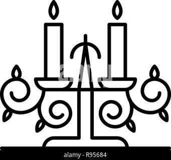 Anvil candle support icon, outline style Stock Vector