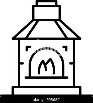 Blacksmith fireplace icon, outline style Stock Vector