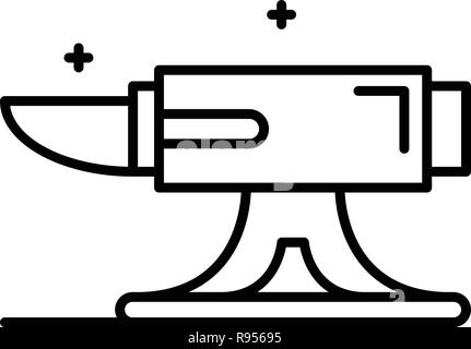 Metal anvil icon, outline style Stock Vector