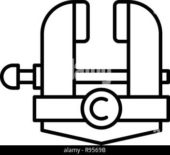 Blacksmith vise icon, outline style Stock Vector