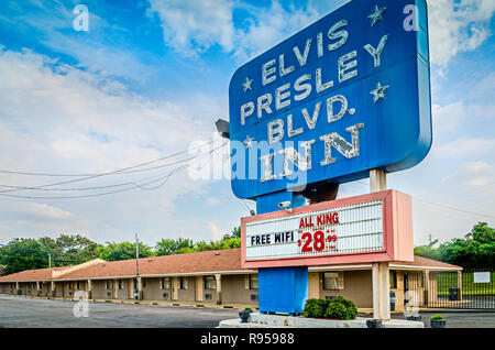 The Elvis Presley Blvd. Inn is pictured on Elvis Presley Boulevard, Sept. 3, 2015, in Memphis, Tennessee. Stock Photo