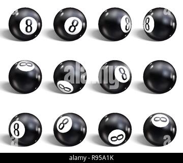 Eight Ball. Set Of Realistic 8 Ball. Isolated On A White Background. Vector  Illustration Billiards. Royalty Free SVG, Cliparts, Vectors, and Stock  Illustration. Image 113692895.