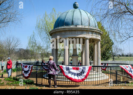 Visitors pass President Andrew Jackson’s tomb, March 15, 2018, in Nashville, Tennessee. Stock Photo