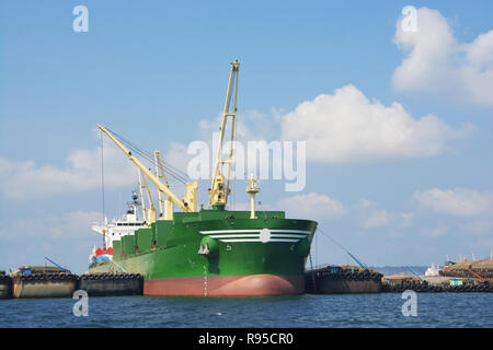 cargo ship with crane Stock Photo