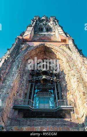 Hamburg, Germany - November 17, 2018: View of the famous St Nicholas Church and Memorial in the city of Hamburg, also known as Das Mahnmal St Nikolai  Stock Photo