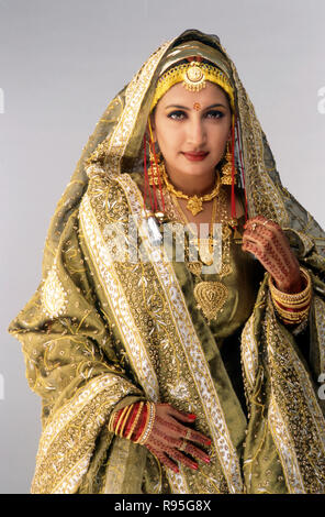 Kashmiri Bride in wedding marriage dress, Kashmir, India - MR#142 Stock Photo