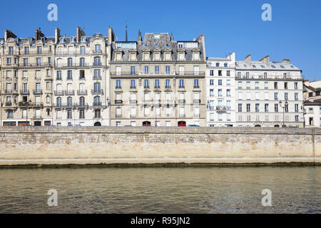 Paris buildings and river in a sunny summer day in France