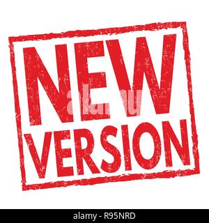 New version sign or stamp on white background, vector illustration Stock Vector