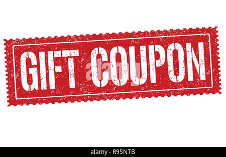 Gift coupon sign or stamp on white background, vector illustration Stock Vector