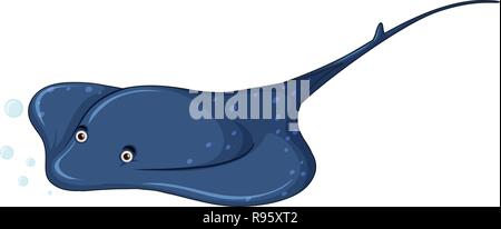 A stingray on white background illustration Stock Vector