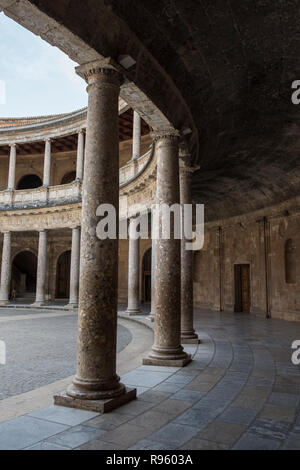 Architecture of the famous Alcazar of Seville Palace in Andulasia, Spain. The palace is a famous Islamic historical palace with spectacular architectu Stock Photo