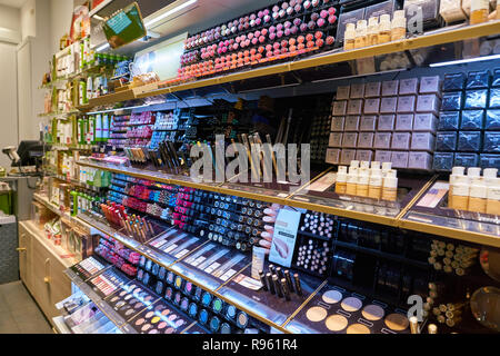 MILAN, ITALY - CIRCA NOVEMBER, 2017: cosmetics on display at Yves Rocher store in Milan. Stock Photo