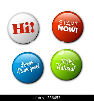 Vector badge template illustration - four colors with sample texts Stock Vector