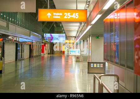 WARSAW, POLAND - CIRCA NOVEMBER, 2017: inside Warsaw Chopin Airport. Stock Photo