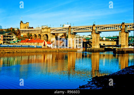 High Level Bridge, Newcastle upon Tyne,  England Stock Photo