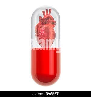 Medicines for heart disease concept, 3D rendering isolated on white background Stock Photo