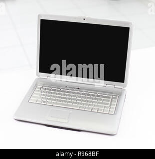 close up opened notebook on white background . Stock Photo