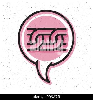 speech bubble with chain trend icon Stock Vector
