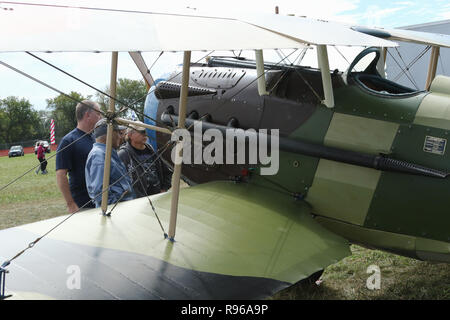 SPAD XIII Replica airplane. NX103JH. N103JH. World War 1 Dawn Patrol Anniversary Rendezvous event. The National Museum of the United States Air Force, Stock Photo