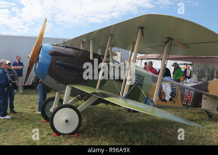 SPAD XIII Replica airplane. NX103JH. N103JH. World War 1 Dawn Patrol Anniversary Rendezvous event. The National Museum of the United States Air Force, Stock Photo