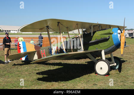 SPAD XIII Replica airplane. NX103JH. N103JH. World War 1 Dawn Patrol Anniversary Rendezvous event. The National Museum of the United States Air Force, Stock Photo