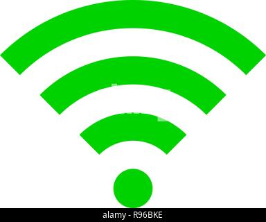 Wifi symbol icon - green simple, isolated - vector illustration Stock Vector