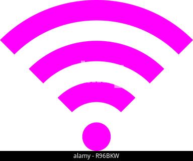 Wifi symbol icon - purple simple, isolated - vector illustration Stock Vector