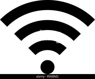 Wifi symbol icon - black simple, isolated - vector illustration Stock Vector