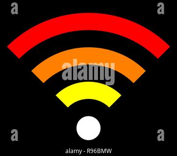 Wifi symbol icon - colorful simple, isolated - vector illustration Stock Vector