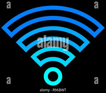 Wifi symbol icon - colorful outlined, isolated - vector illustration Stock Vector