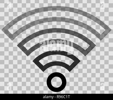 Wifi symbol icon - black outlined gradient, isolated - vector ...