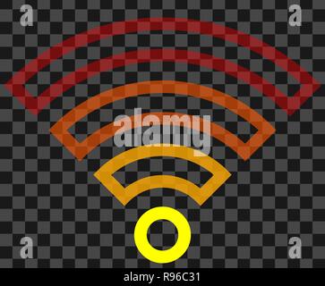 Wifi symbol icon - colorful outlined transparent, isolated - vector illustration Stock Vector