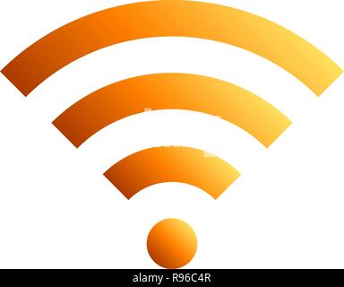 Wifi symbol icon - orange simple gradient, isolated - vector illustration Stock Vector