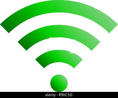 Wifi symbol icon - green simple gradient, isolated - vector illustration Stock Vector