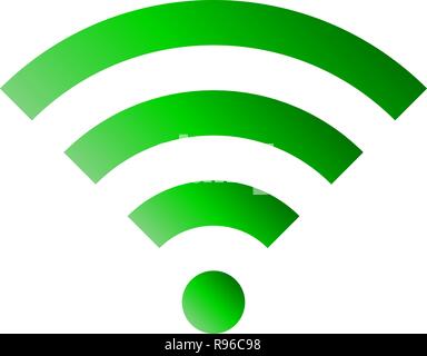 Wifi symbol icon - green simple gradient, isolated - vector illustration Stock Vector