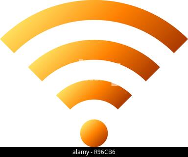 Wifi symbol icon - orange simple gradient, isolated - vector illustration Stock Vector