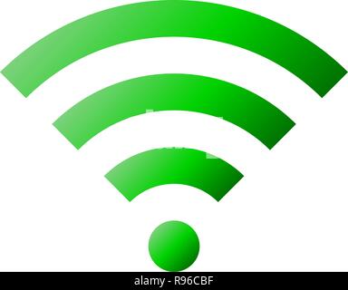 Wifi symbol icon - green simple gradient, isolated - vector illustration Stock Vector