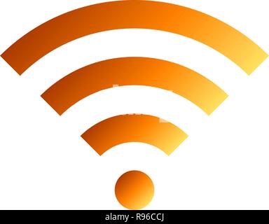 Wifi symbol icon - orange simple gradient, isolated - vector illustration Stock Vector