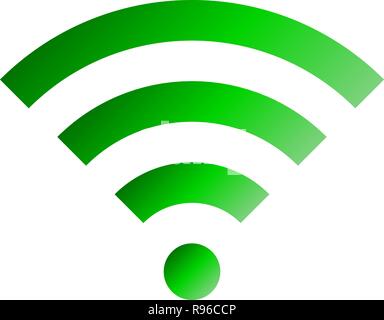 Wifi symbol icon - green simple gradient, isolated - vector illustration Stock Vector