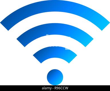Wifi symbol icon - blue simple gradient, isolated - vector illustration Stock Vector