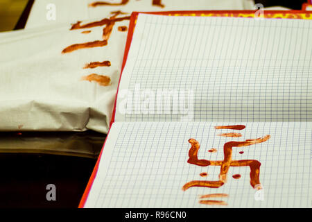 The swastika, a geometrical figure and an ancient religious icon, used ...