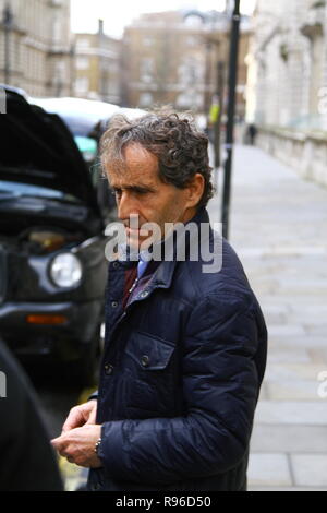 Alain Prost 4 times F1 motor racing driver champion in Westminster, London, UK. Stock Photo