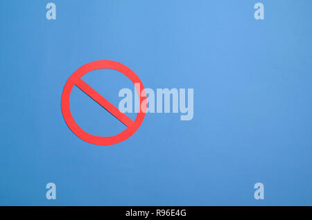 No Sign, Stop, Not Allowed Concept on Blue Background Stock Photo