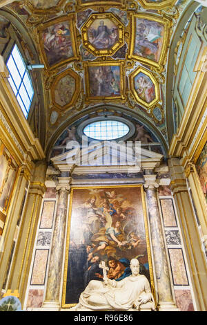 Badia di Passignano, Italy - September 29, 2018: Interior of church in Badia di Passignano, Abbey of San Michele Arcangelo Passignano is historic Bene Stock Photo