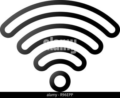 Wifi symbol icon - black outlined rounded, isolated - vector ...