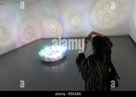 Sharjah, UAE. 20 December 2018. Modern Islamic art is presented at the  21st Islamic Arts Festival which opened this week in Sharjah, UAE.  The festival runs until 19 January 2019 and features work by International artists at various locations across the city. Pictured; Art installation The Unfixed Stars by Jonathan Sims Credit: Iain Masterton/Alamy Live News Stock Photo
