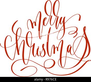 merry christmas - hand lettering inscription text to winter holi Stock Vector