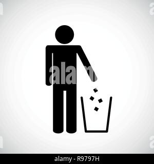 man disposed garbage pictogram vector illustration EPS10 Stock Vector